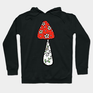 Flower Vine Red Mushroom Hoodie